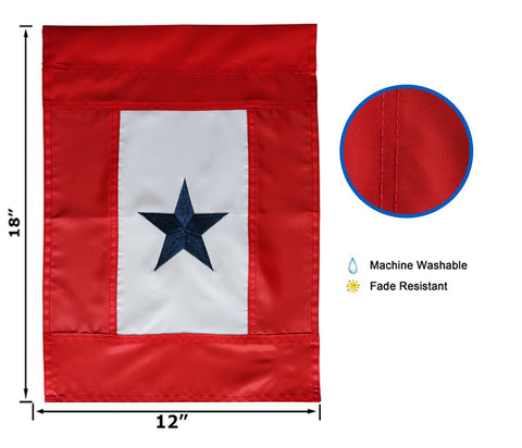 Omnisexual patriotic garden flag with blue star and lasting embroidery.