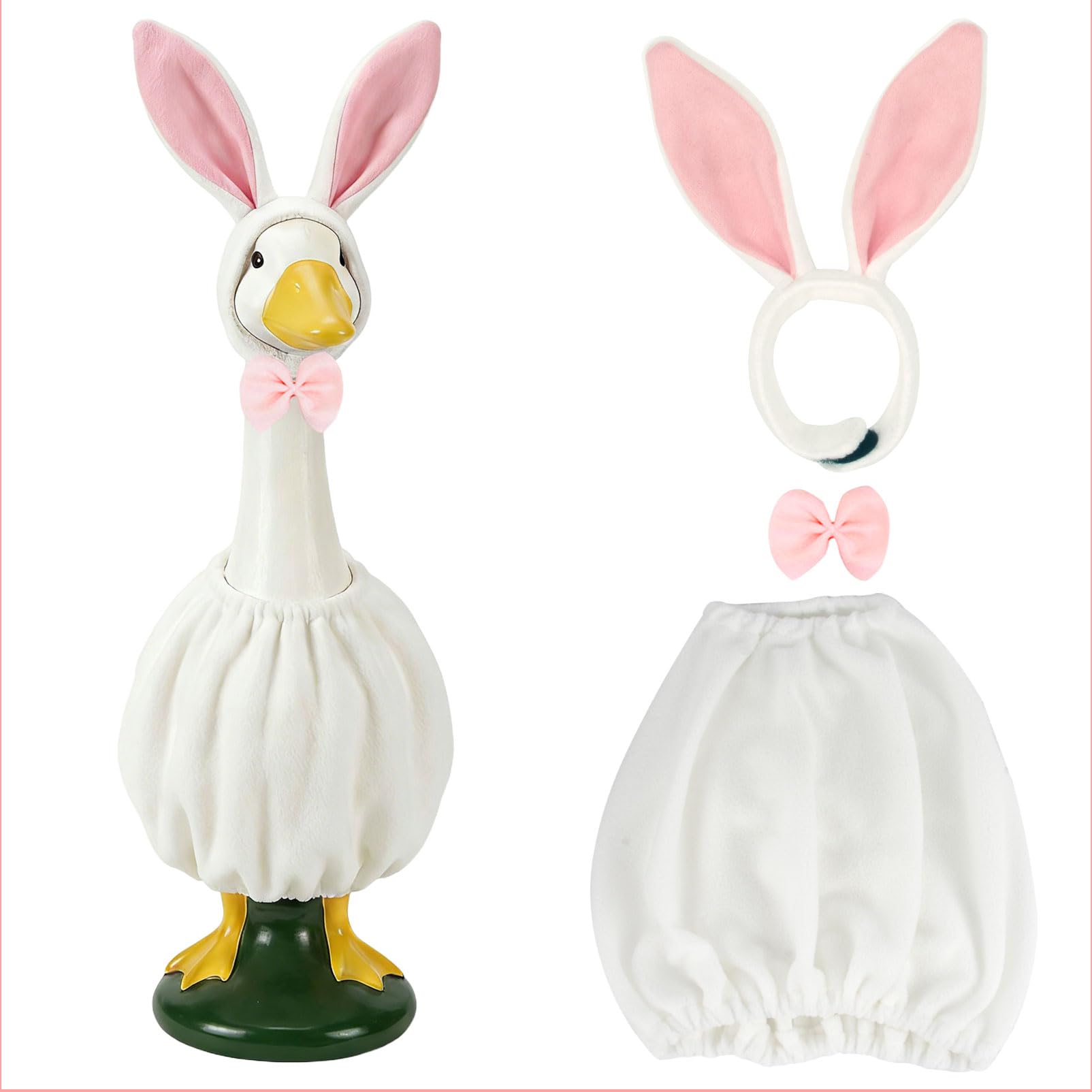 On-Airstore Easter bunny dress for 23-inch goose, ideal for outdoor display.