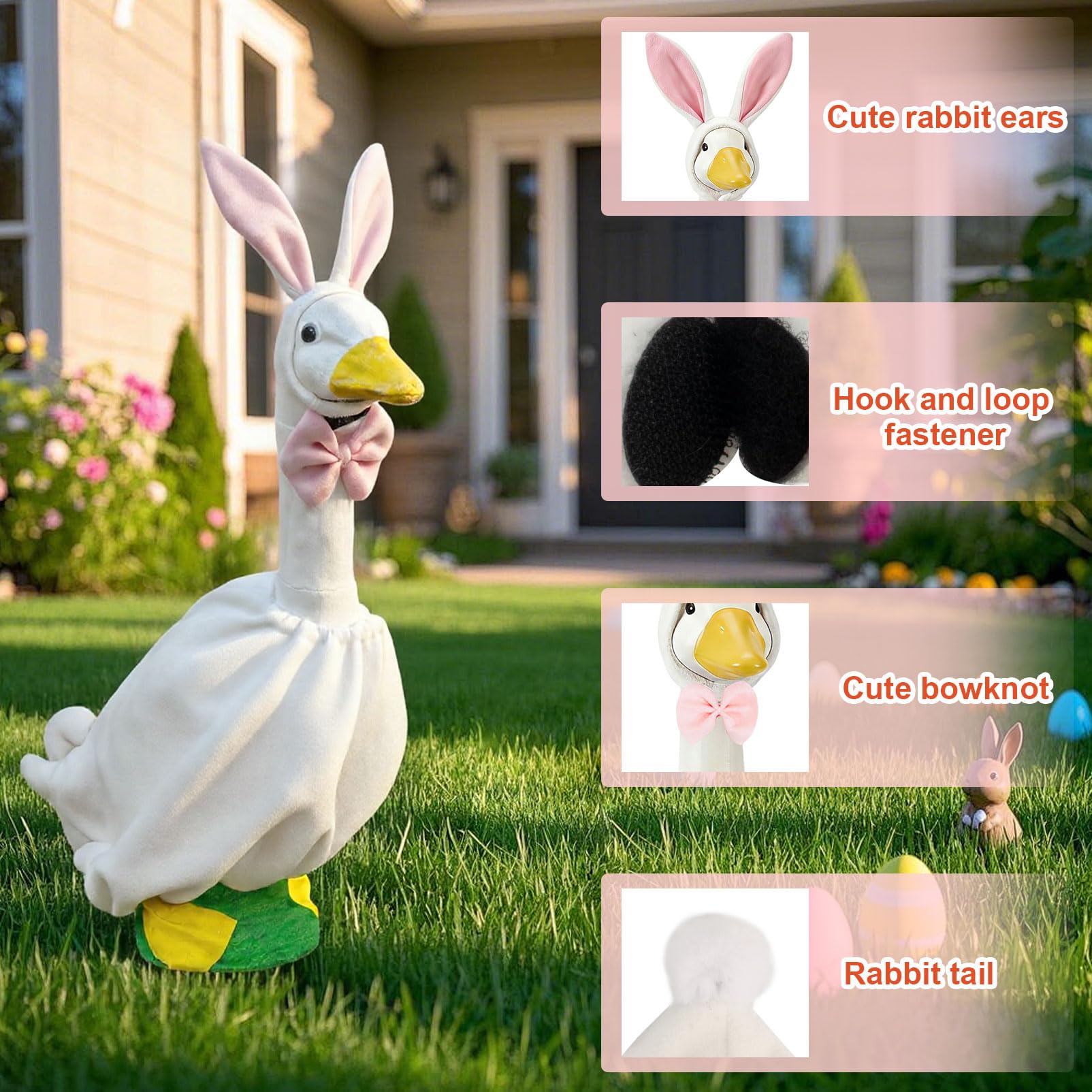 On-Airstore pink bow tie adds festive detail to the goose costume.