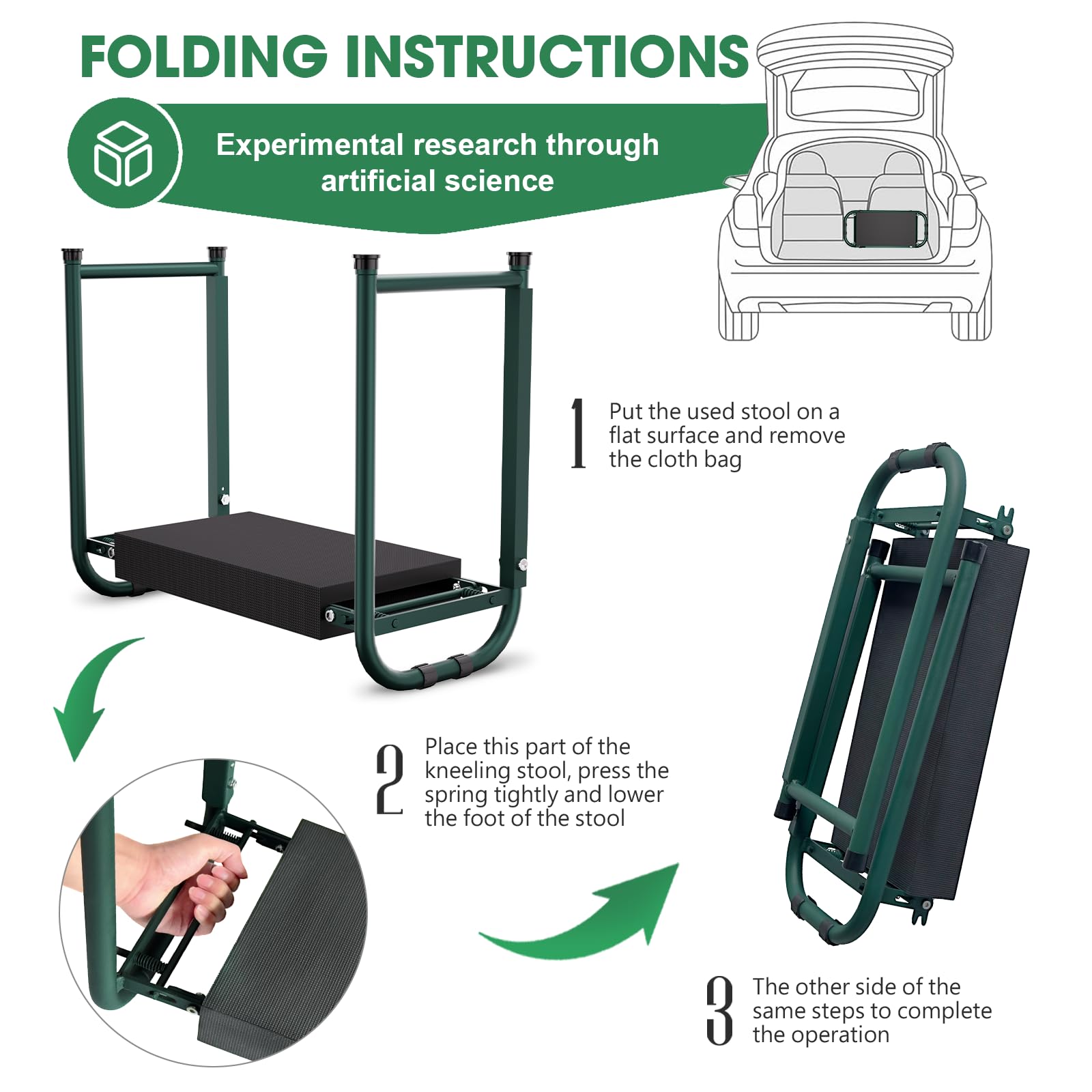 Onadak dark green kneeler adds practical, portable helping hand to outdoor chores.