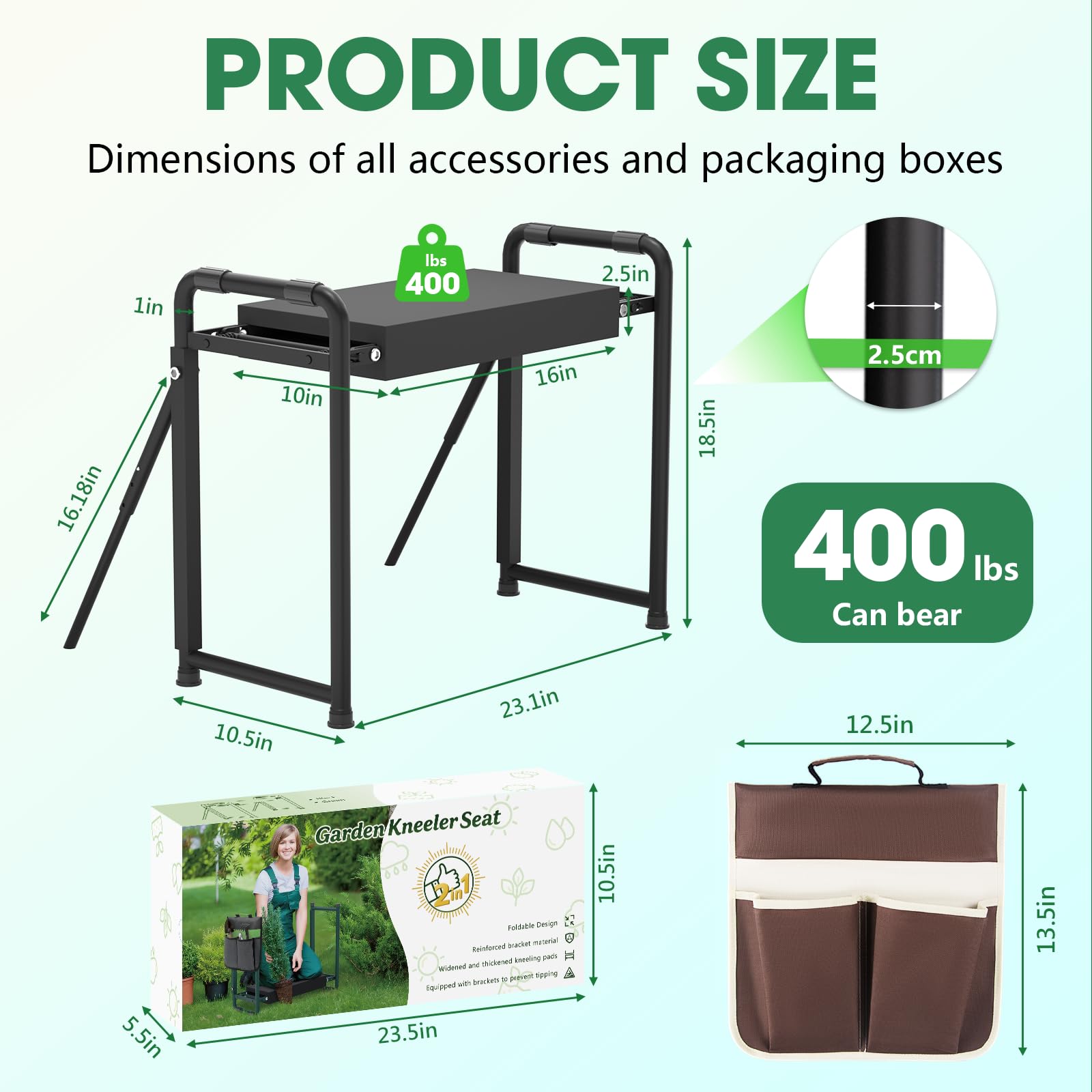 Onadak kneeler with a 10 inch pad for comfortable kneeling and seat conversion