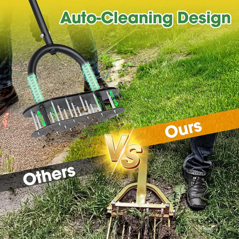Onadak lawn aerator footplate provides stable downward force during use.