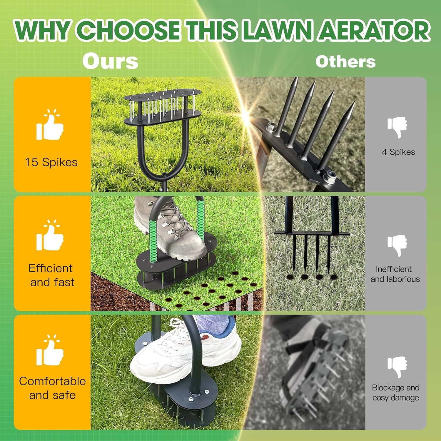 Onadak rust-resistant enamel iron aerator designed for durability in diverse soil conditions.