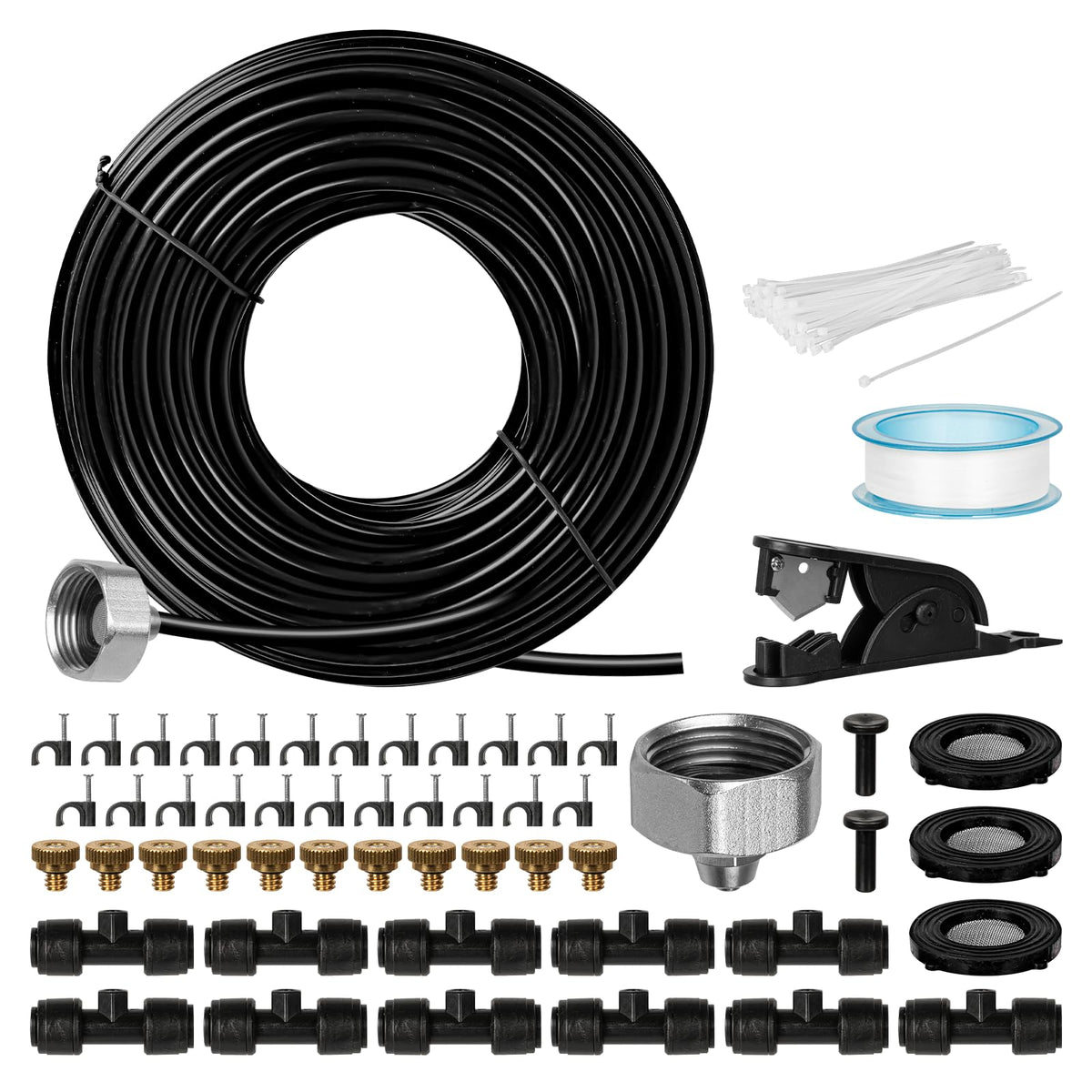 OnBrand patio water misters along a 40-foot line cooling outdoor space