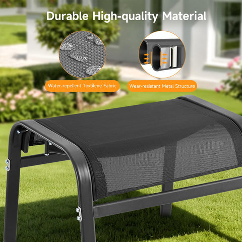ONBRILL footrest has non-slip feet for deck safety.