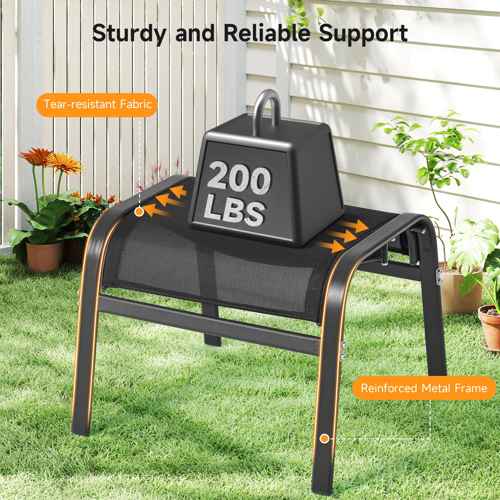ONBRILL footrest stackable design saves space when stored.