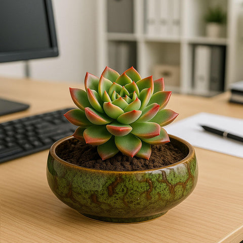 Lotus seeds and aquatic plants thrive in this water-friendly vase.