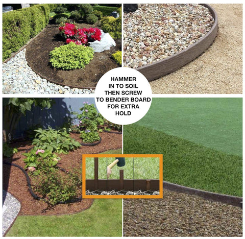 One Stop Outdoor 12-inch border stakes with eco-friendly recycled plastic