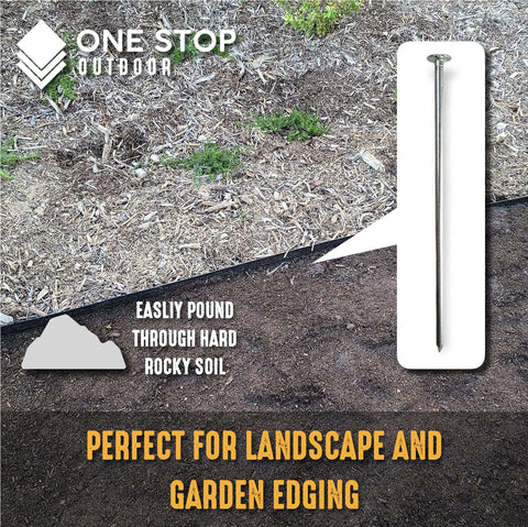 No-dig edging compatibility with One Stop Outdoor turf nails for clean lines