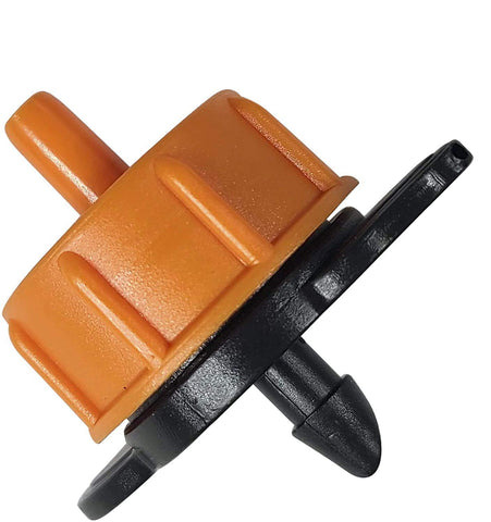 One Stop Outdoor orange drip emitter 4 GPH for consistent garden irrigation.
