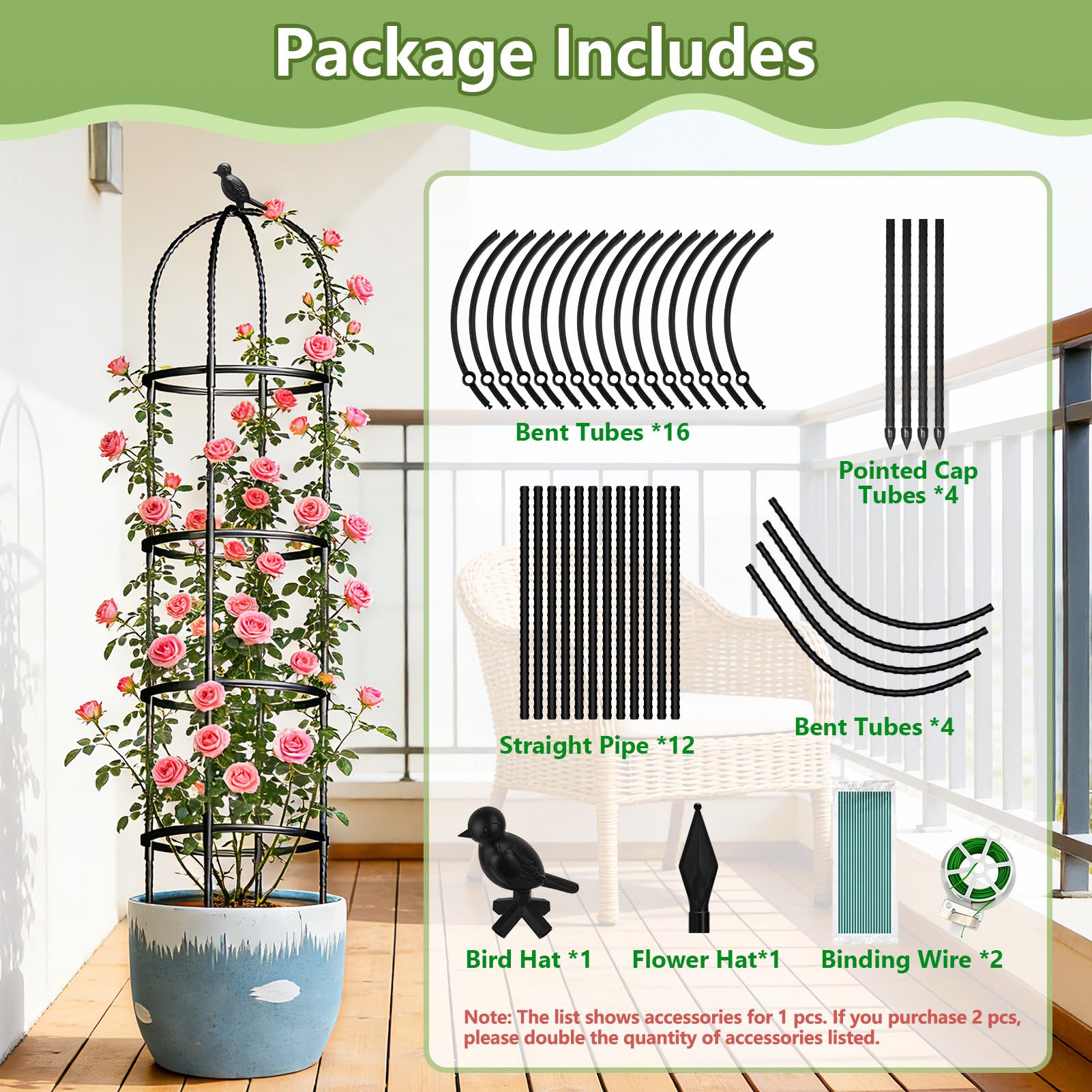 ONEANU Obelisk Trellis enables tool-free assembly for quick garden setup.
