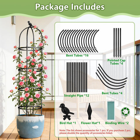 ONEANU Obelisk Trellis enables tool-free assembly for quick garden setup.