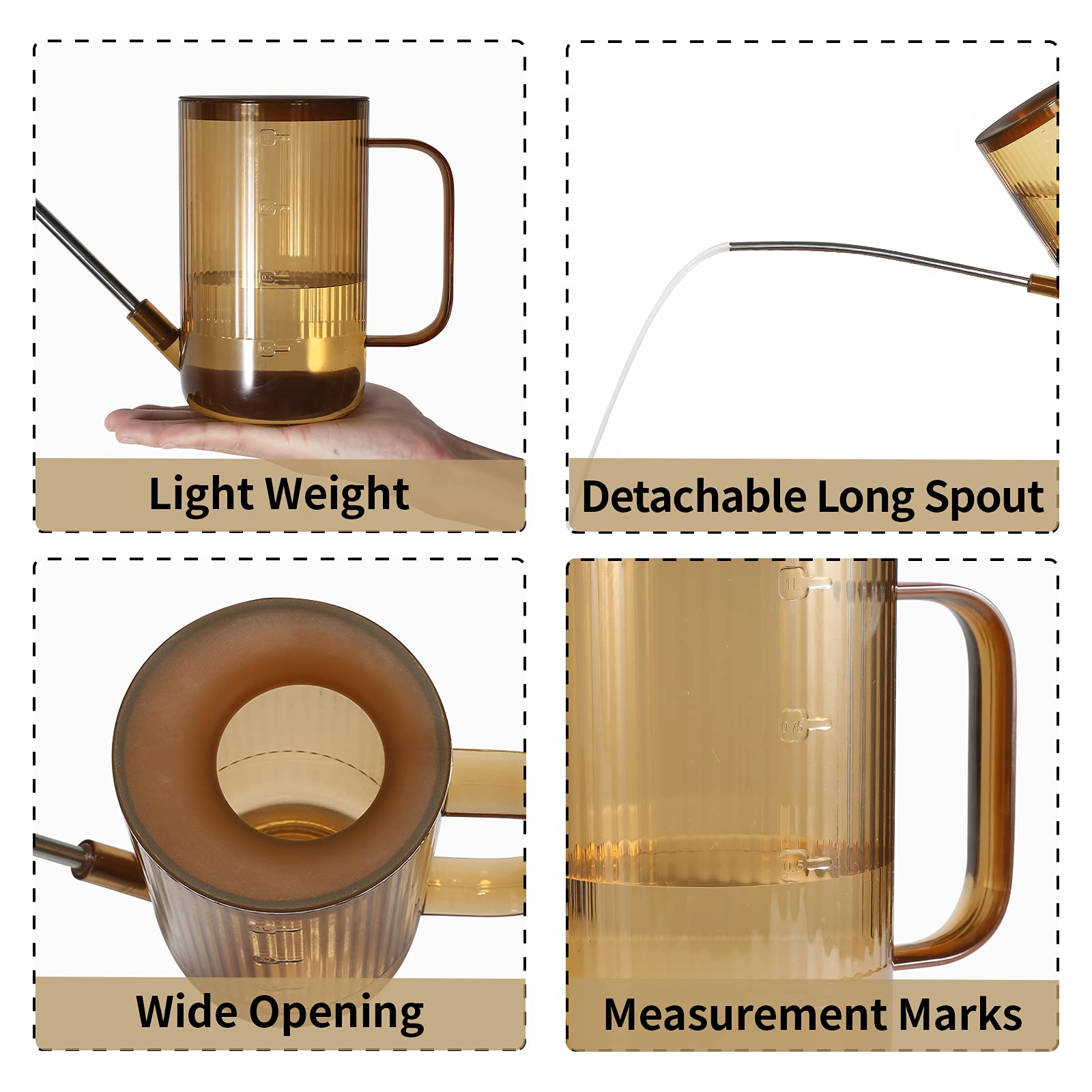 ONEDONE watering can with detachable spout stores easily after use.