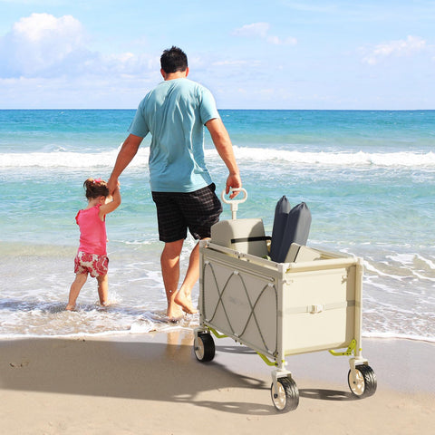 ONEFOREST heavy-duty cart folds compactly for storage and travel.