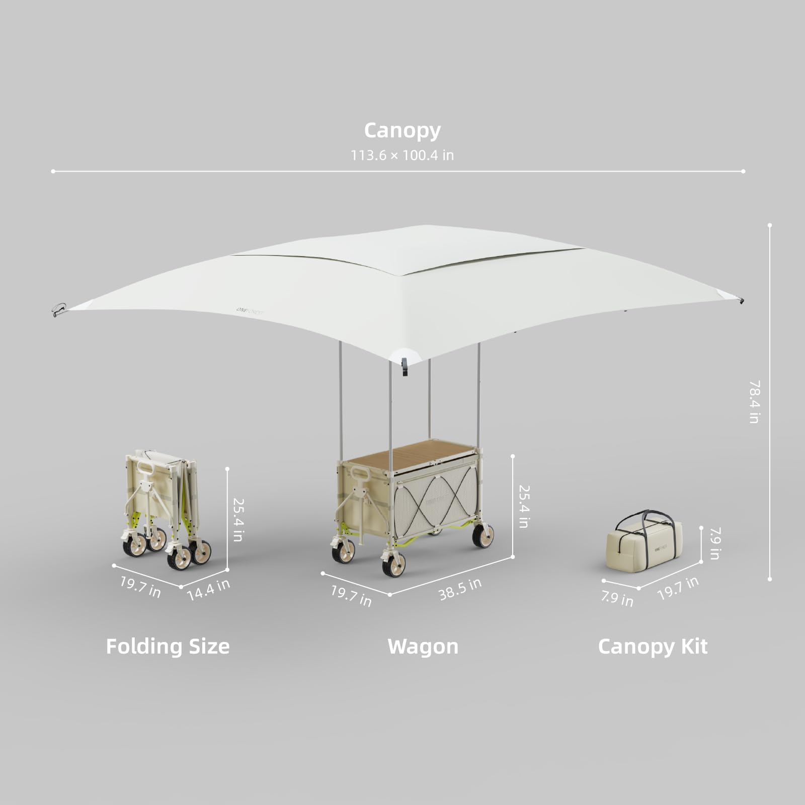 ONEFOREST wheels provide sturdy mobility on grass, sand, and pavement.