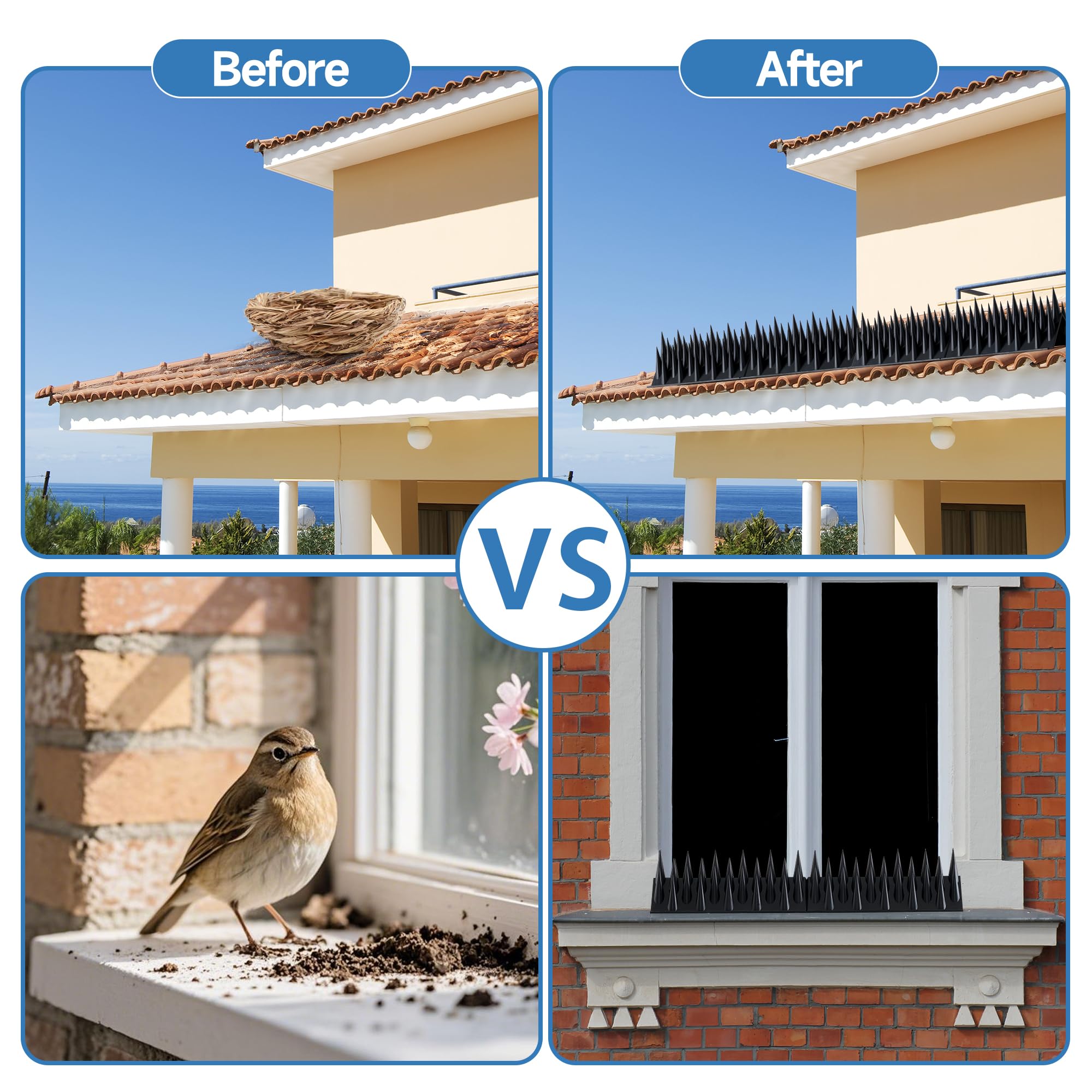 Oneluner durable ABS spikes withstand weather for year-round use.