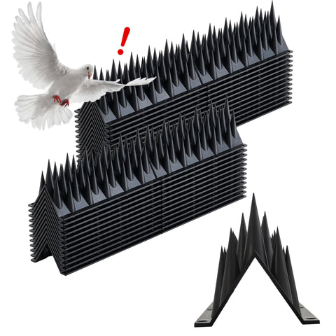 Oneluner bird spikes on a fence create a humane deterrent for perching.