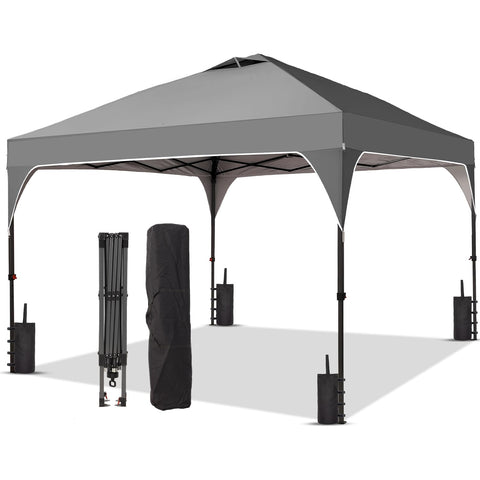 Oneofics 8x8 ft canopy top cover shielding sun during outdoor events.