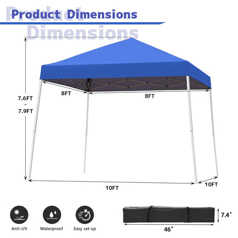 Oneofics canopy adjustable-height legs for flexible setup on uneven ground.