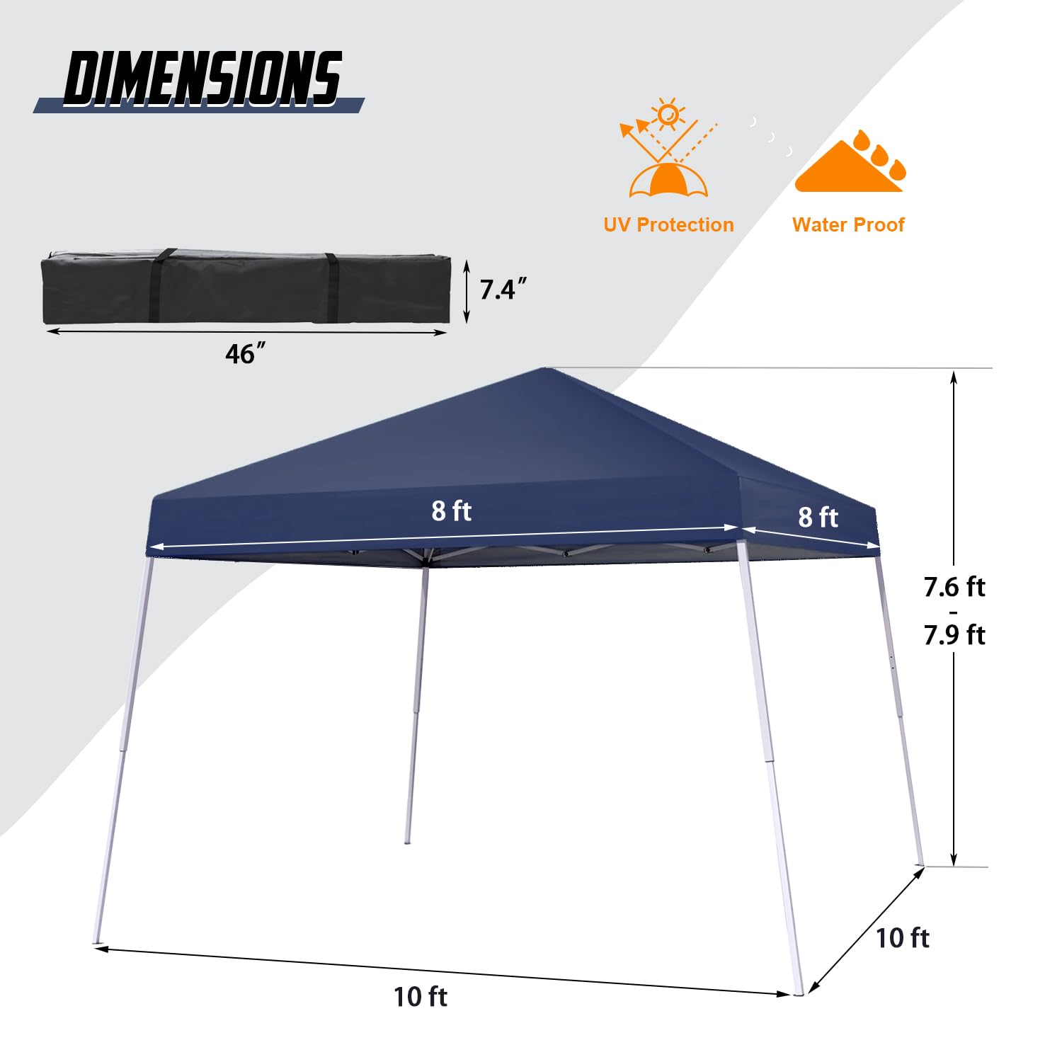 Oneofics canopy adjustable height with push buttons for tailored shade.
