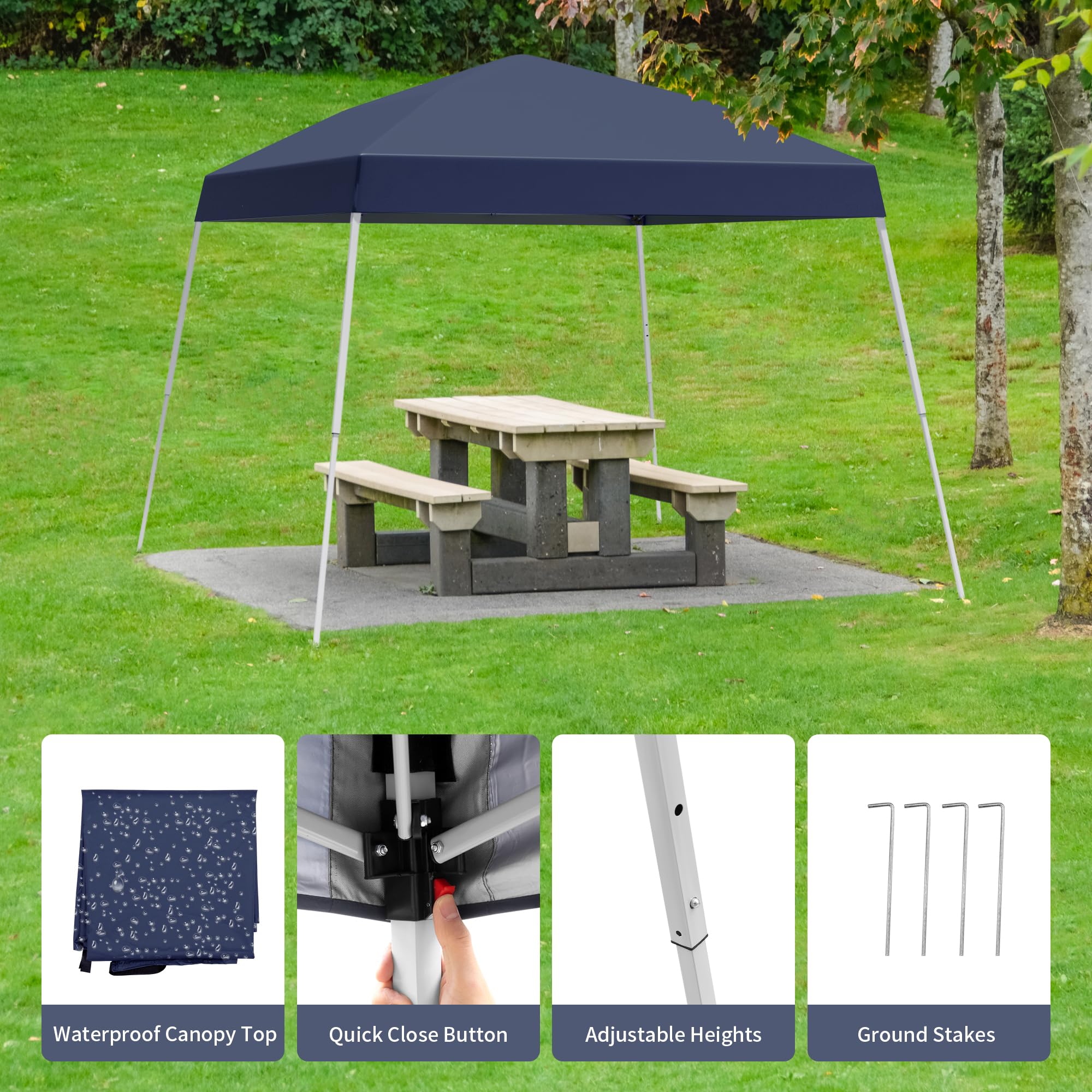 Oneofics canopy pop up design enables easy setup at outdoor events.
