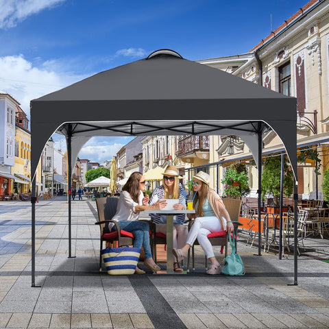 Oneofics pop-up canopy ropes enabling solid anchoring in wind.