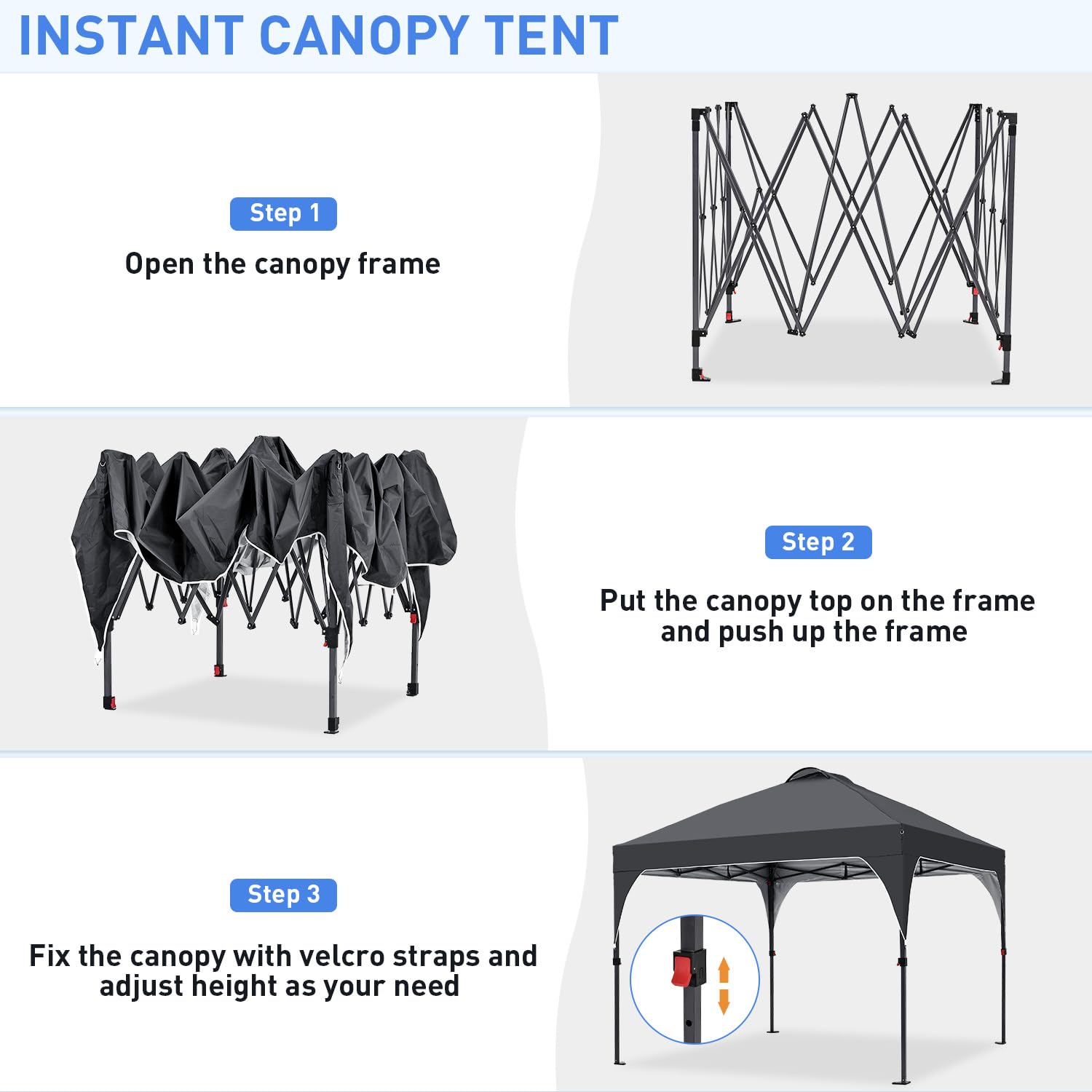 Oneofics pop-up canopy sandbags stabilize on windy days.