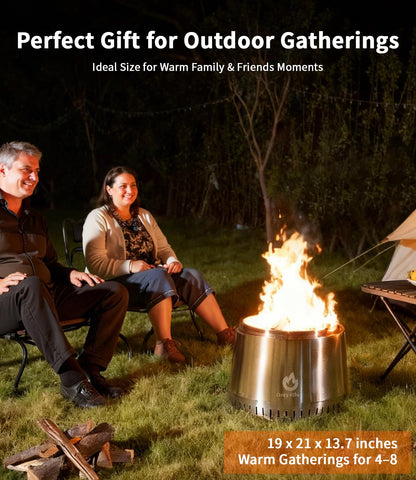 OneSetNuf smokeless fire pit portable design enables easy relocation.