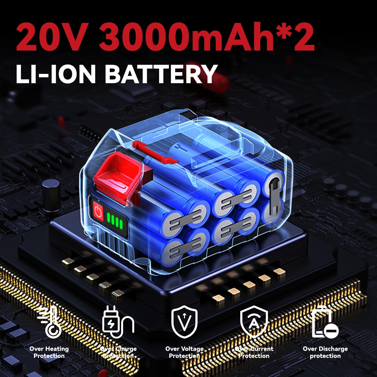 ONEVAN 2x3Ah batteries provide extended runtime for longer gardening sessions.
