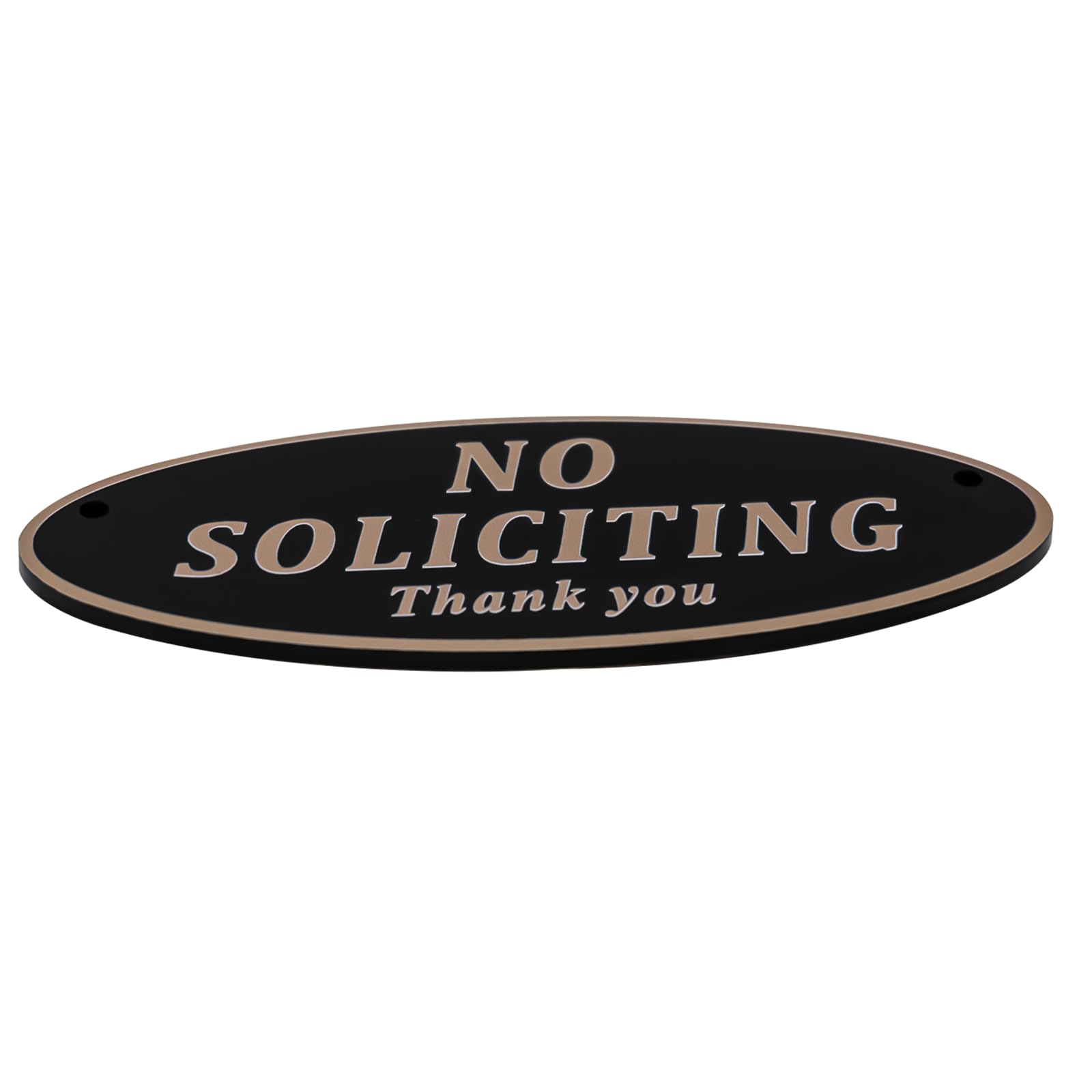 ONEWOK No Soliciting Sign with self-adhesive back, easy tool-free installation.