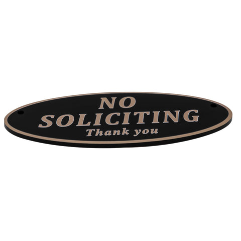 ONEWOK No Soliciting Sign with self-adhesive back, easy tool-free installation.