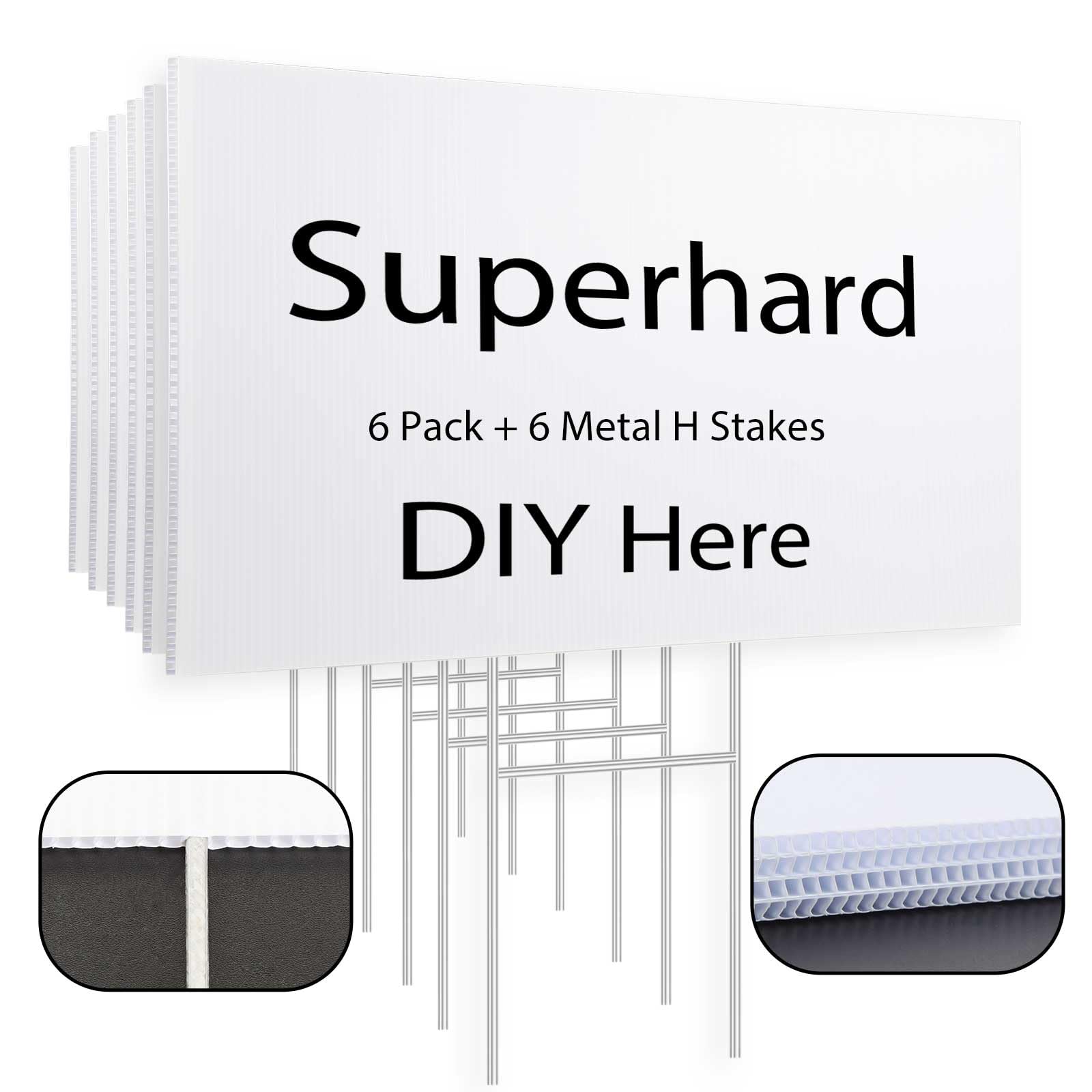 ONEXIZ blank yard sign 17x12 front view for quick DIY messaging.