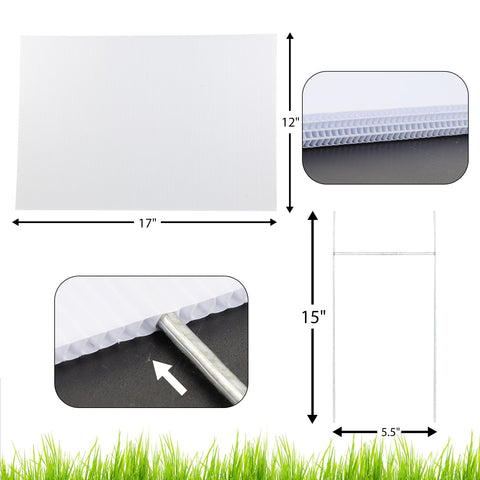 ONEXIZ blank yard sign 17x12 side view ideal for high-visibility from street.
