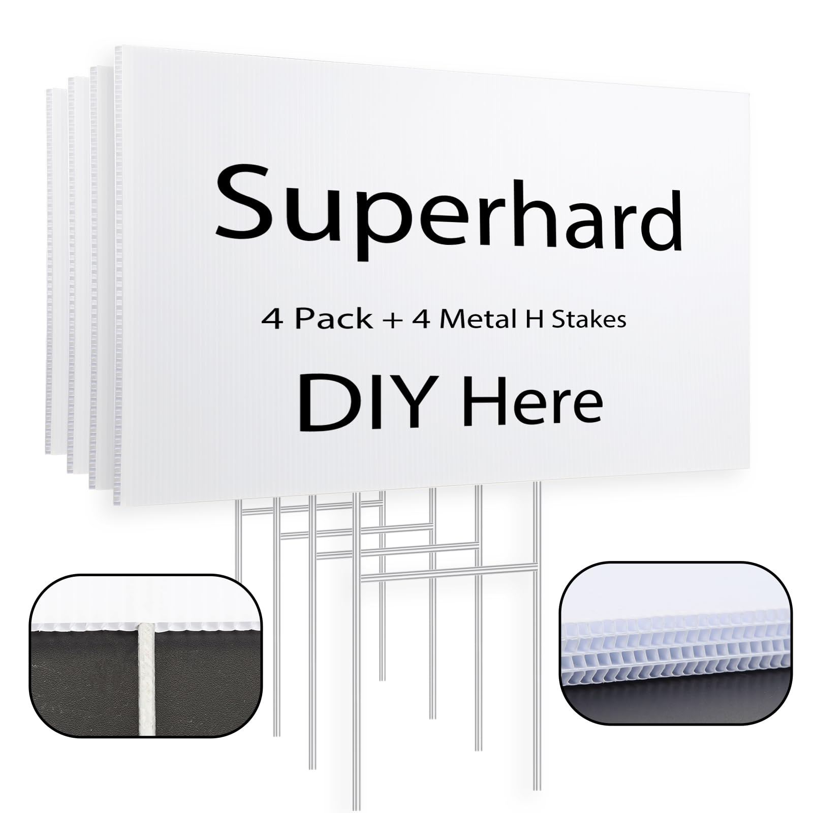 ONEXIZ blank yard sign 17x12 with metal stake, durable outdoor display.