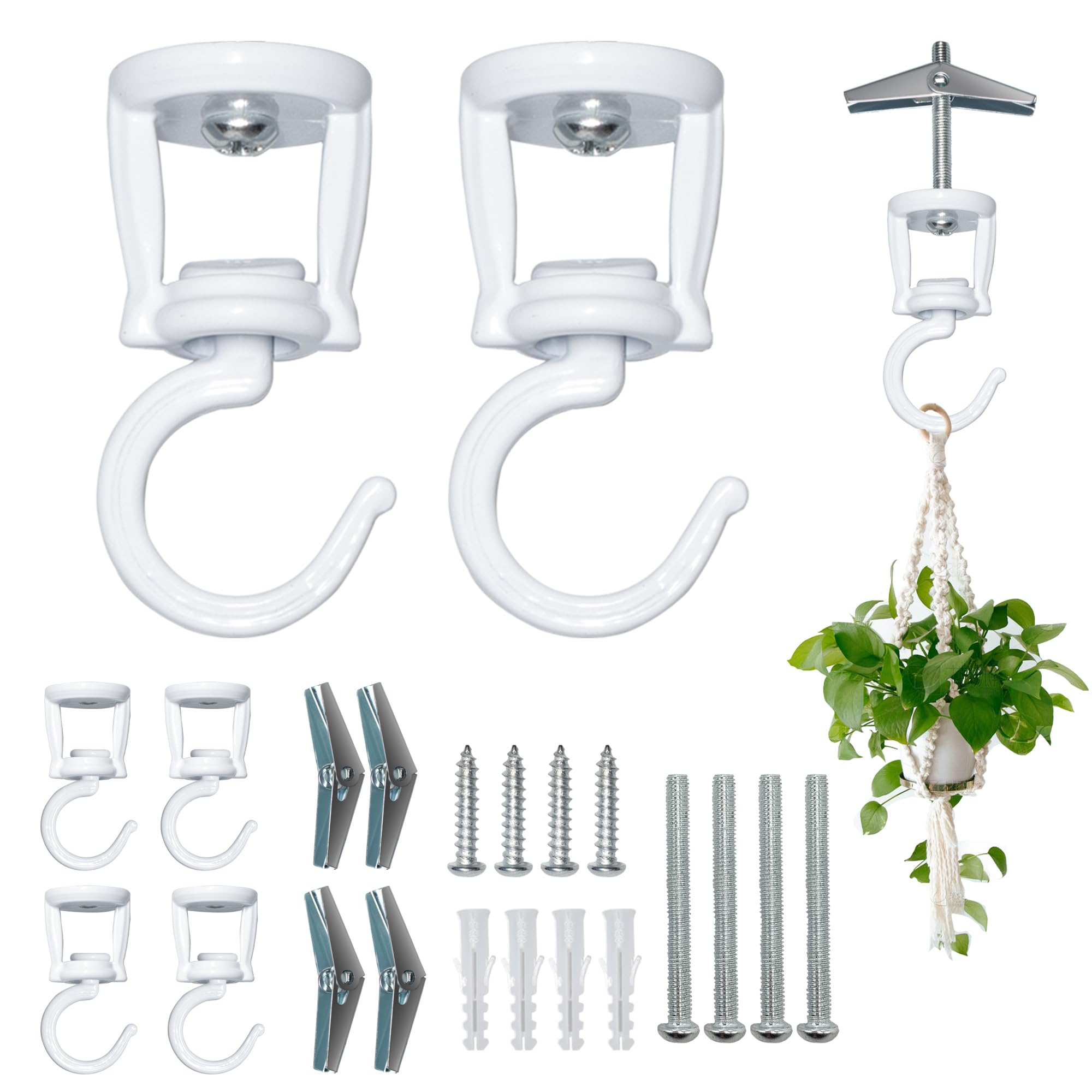 ONIKK ceiling hook plant hanger with 360° rotation for flexible indoor placement