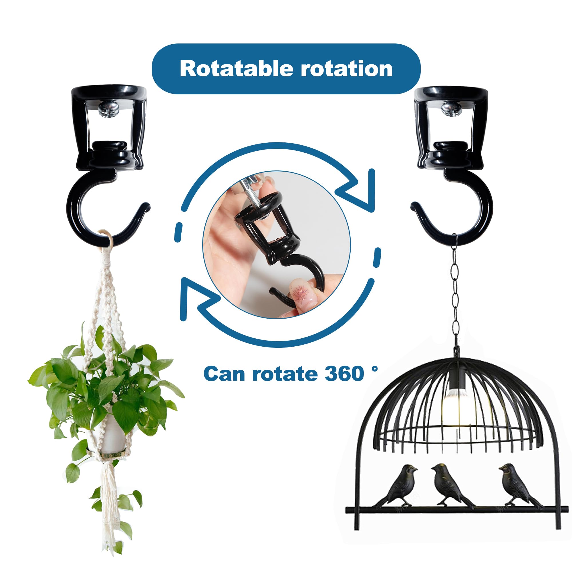 ONIKK ceiling hook mounted on wood for strong support and clean look.