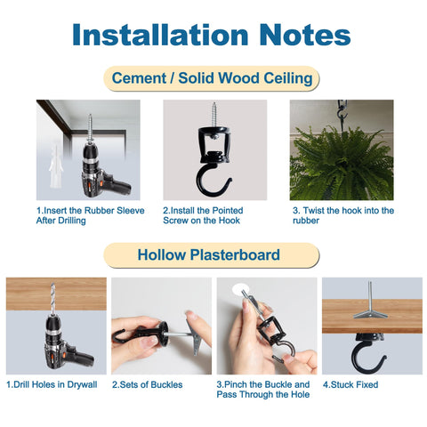 ONIKK two-pack black hooks ready for plants, lamps, and more.