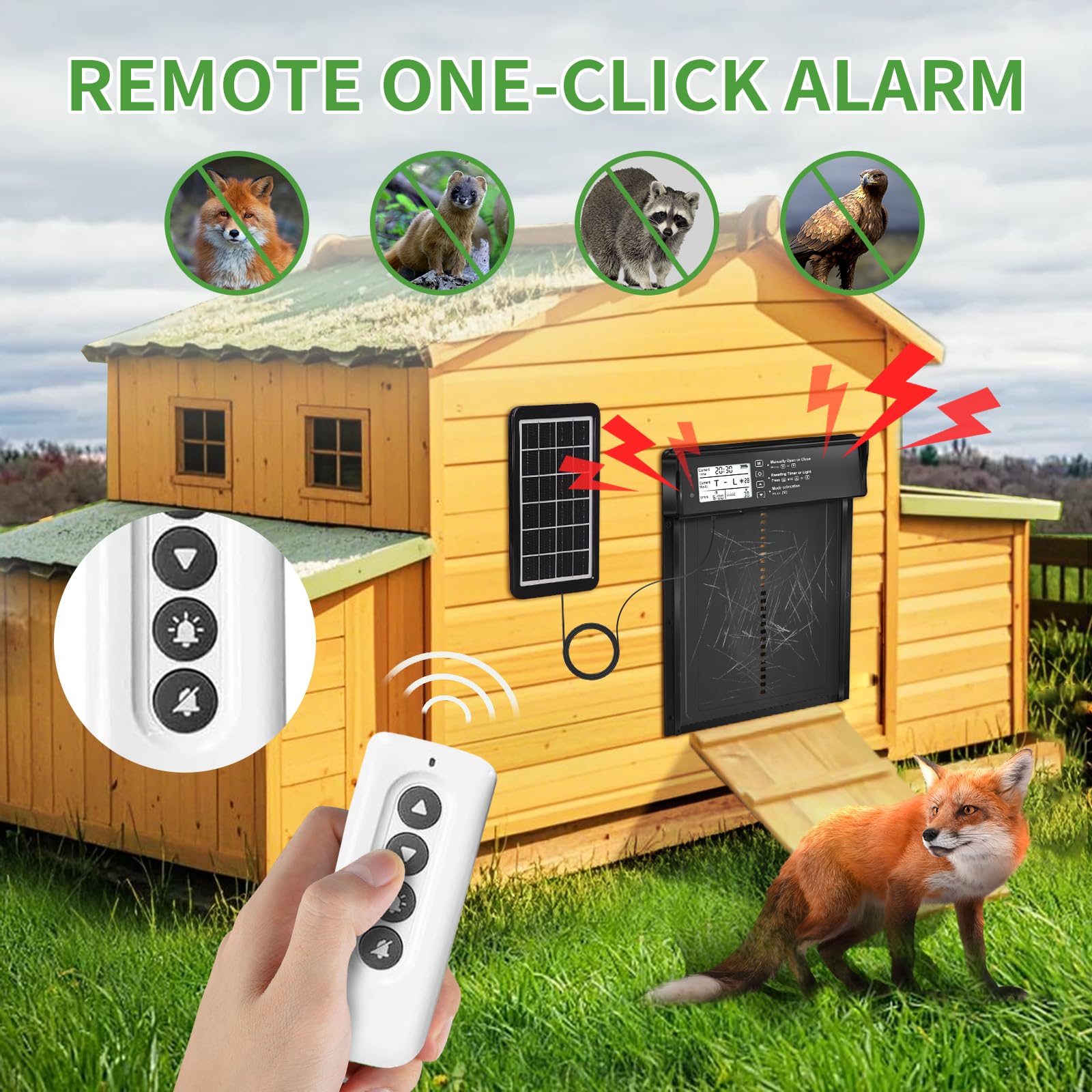 ONKO durable aluminum alloy coop door built for tough conditions.