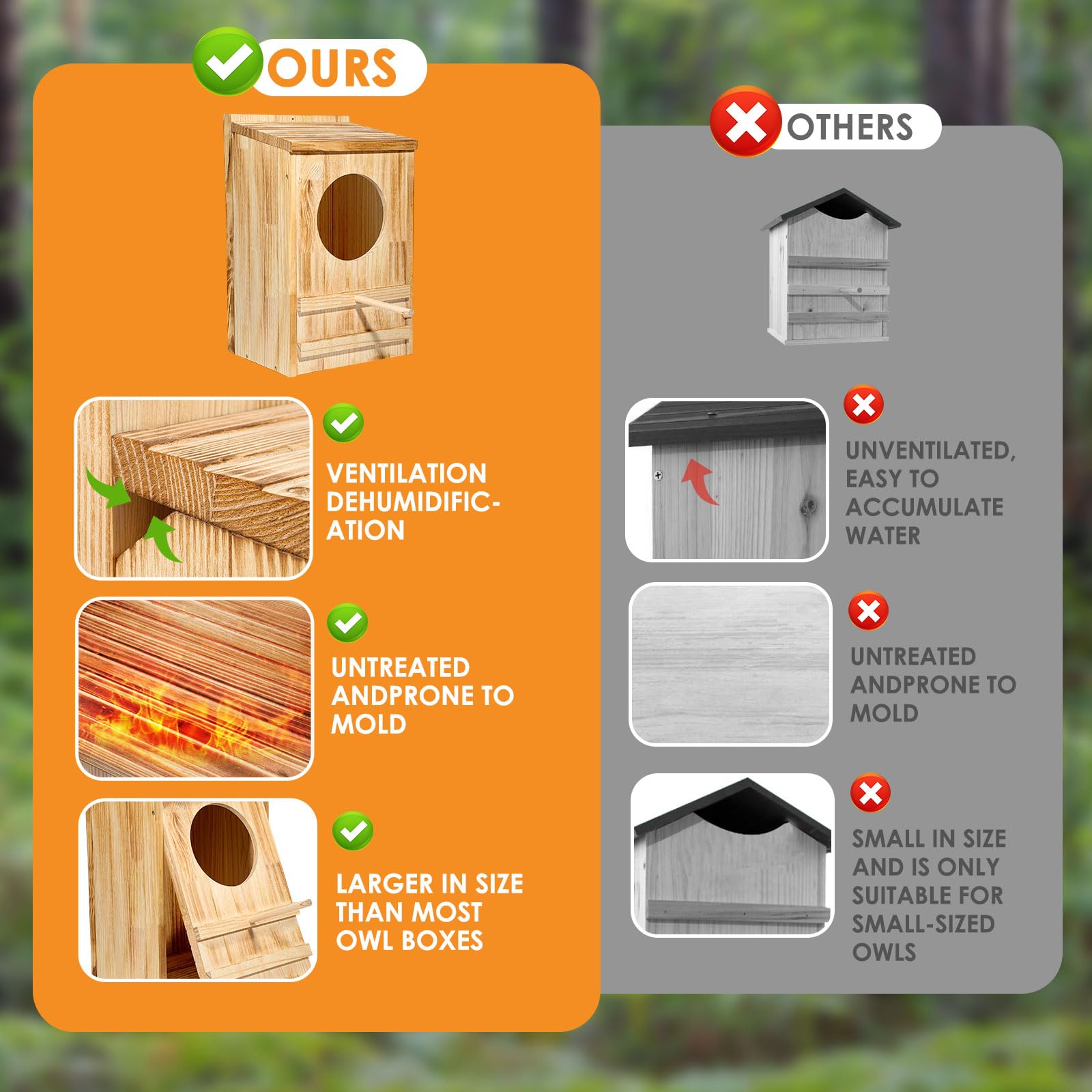 ONKO outdoor owl house shows ventilation and airflow features.