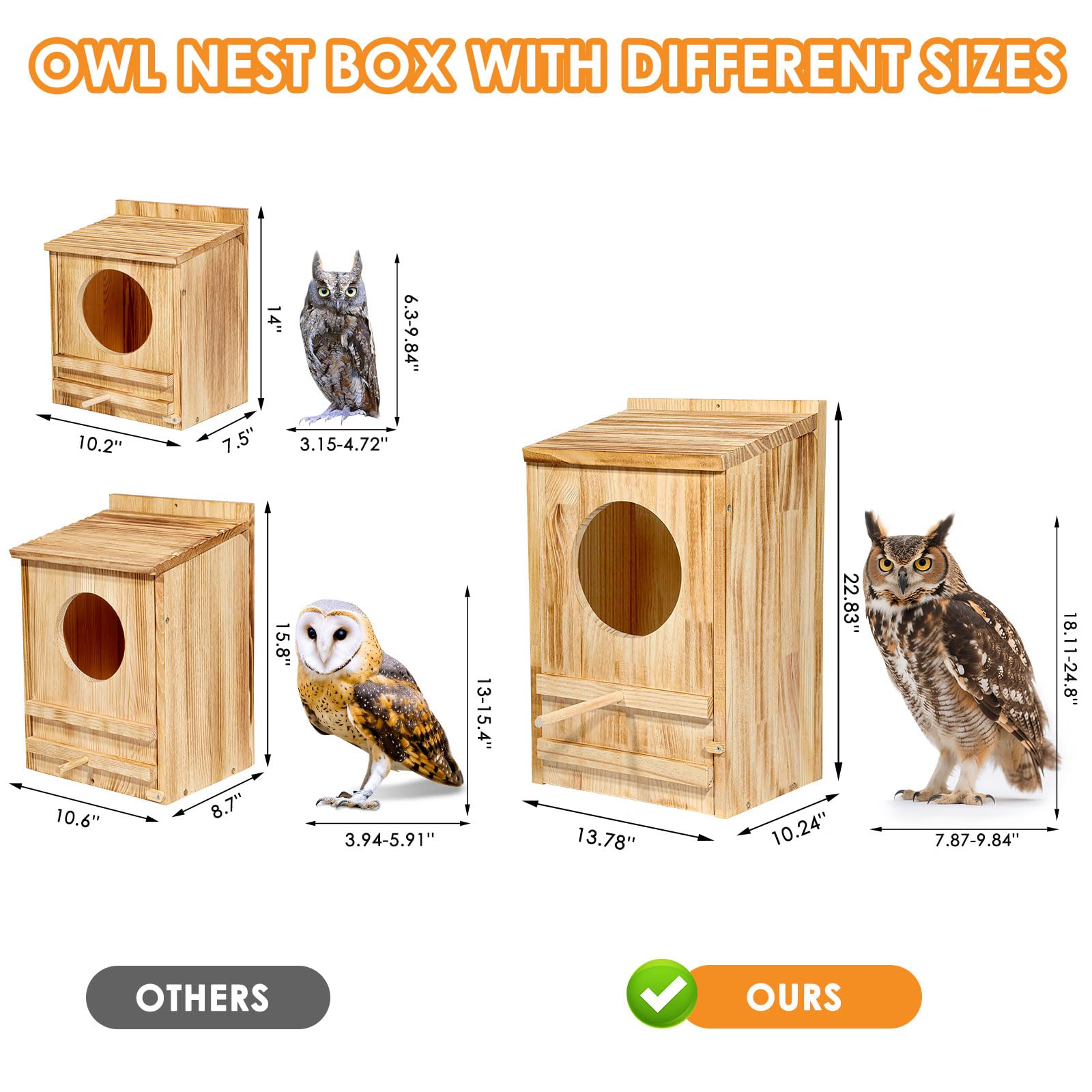 ONKO exterior owl house elevated design helps deter predators.