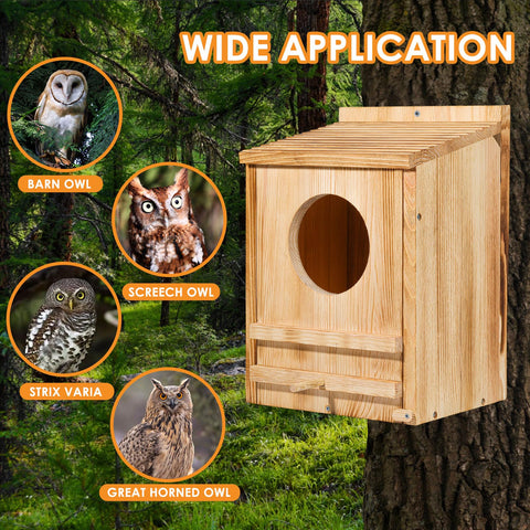 ONKO owl nesting box assembly guide simplifies setup for outdoors.