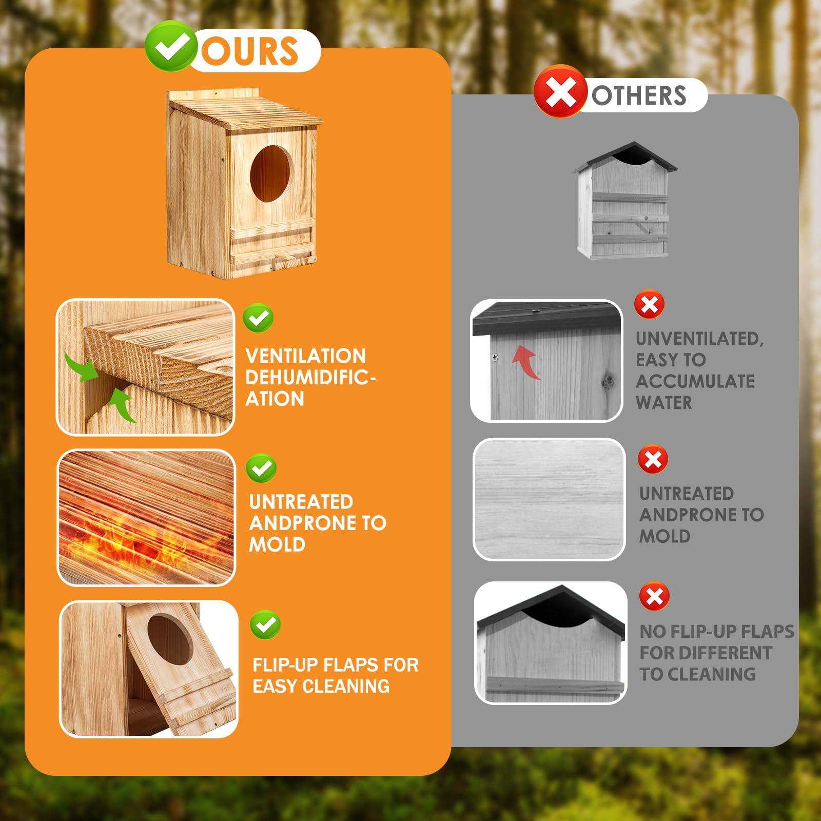 ONKO Wooden Barn Owl House shows pine construction and weather resistance.