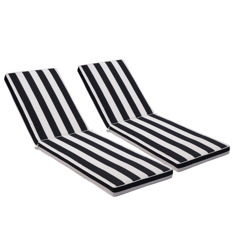 Only Choice outdoor lounge cushion stripe-black-white close-up showing durable fabric.