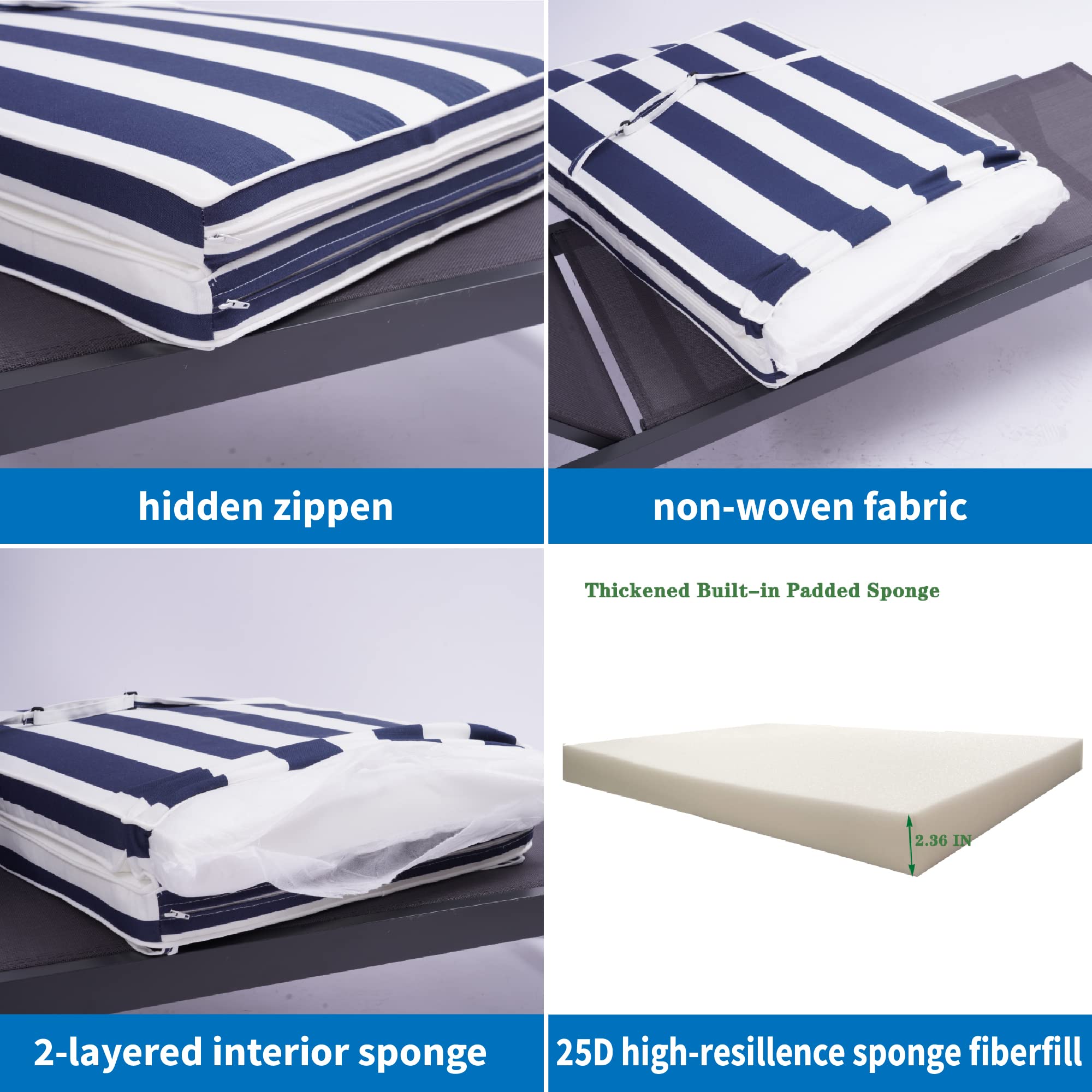 Only Choice cushion interior offers high-resilience sponge for comfortable seating.