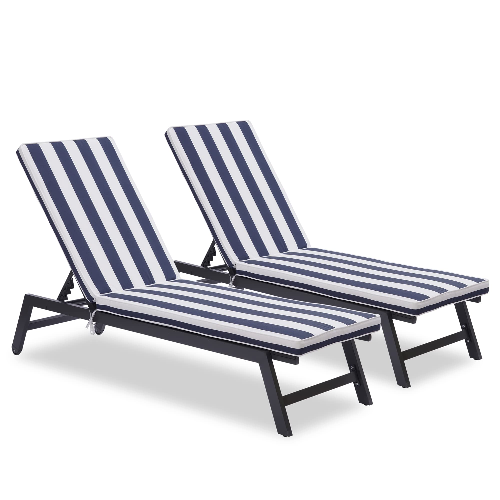 Only Choice cushions with attached straps secure to chairs for stable lounging.