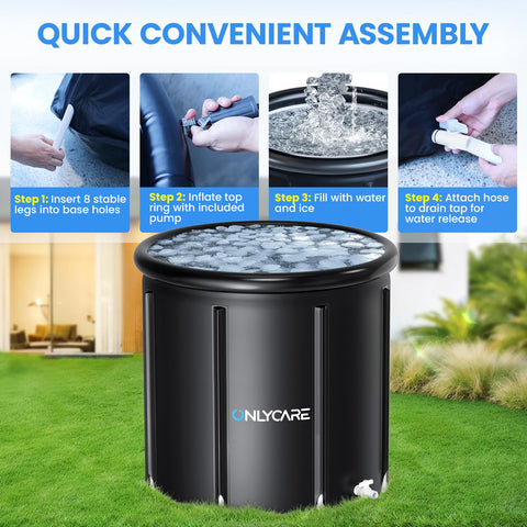 Easy-flow drainage system enables quick water changes after a soak.