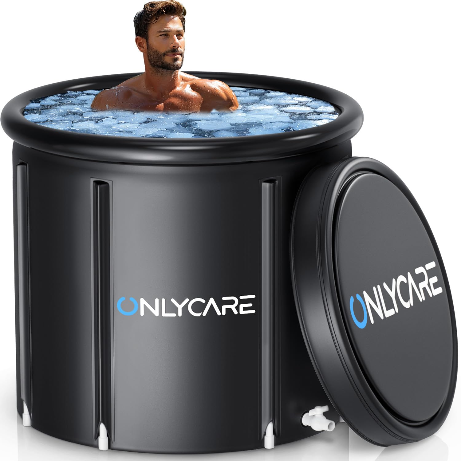 ONLYCARE XXL ice bath tub side view highlighting durable structure for home recovery