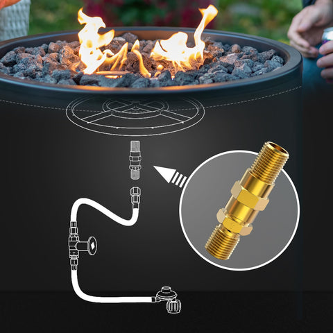 OnlyFire gas fittings compatible with 1/2 NPT simplify setup.
