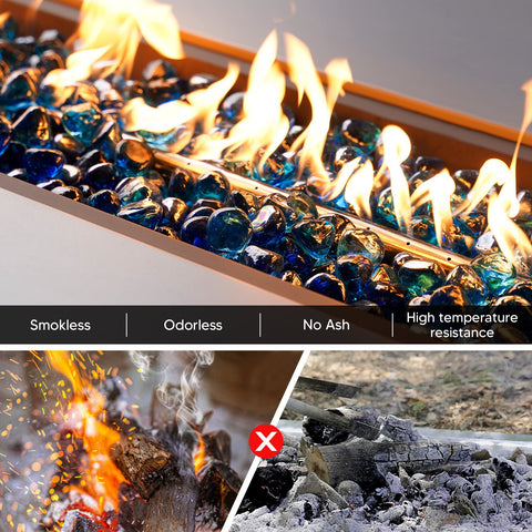 Onlyfire cobalt blue fire glass diamonds outdoors enhance patios with reflective decor