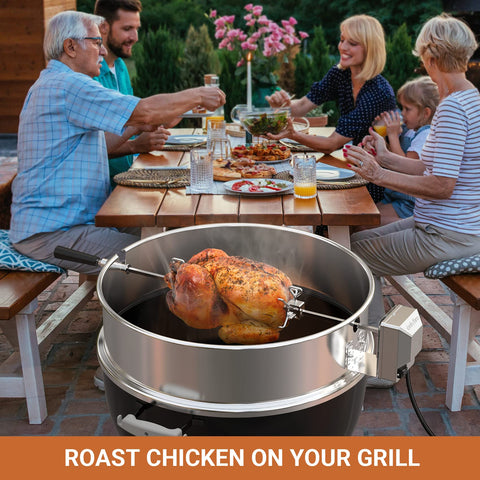Onlyfire 360-degree rotation helps maintain temperature and moisture during roasting